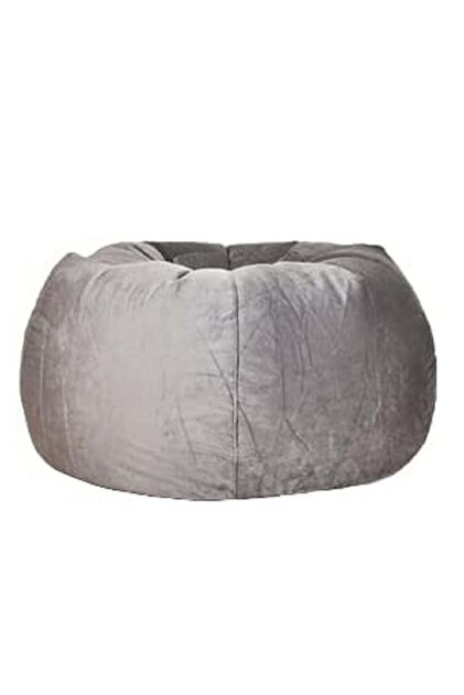 Ultra Soft Medium Luxury Velvet Bean Bag Chair - Grey