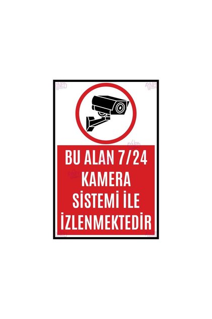 7/24 Güvenlik Kamerası Dekota Uyarı Levhası – Bu Alan Kamera Sistemi ile İzlenmektedir 15x22,5 cm