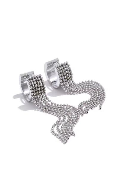 Long Dangling Steel Earrings