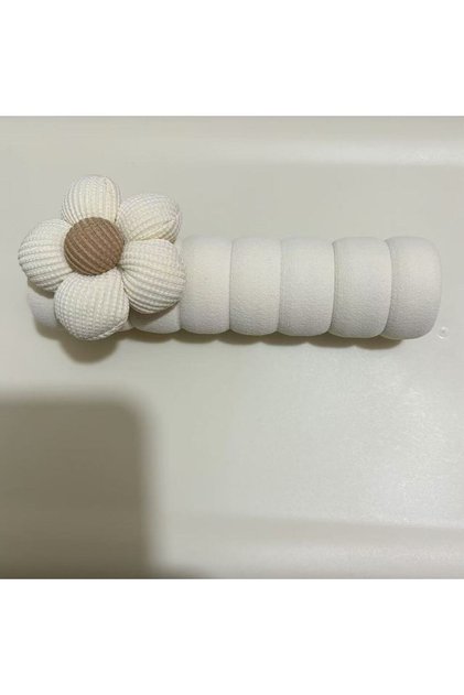 1PC-white 1PC Anti-Static Floral Door Handle Cover Beige Silent Anti-Collision Door Protector,Anti-