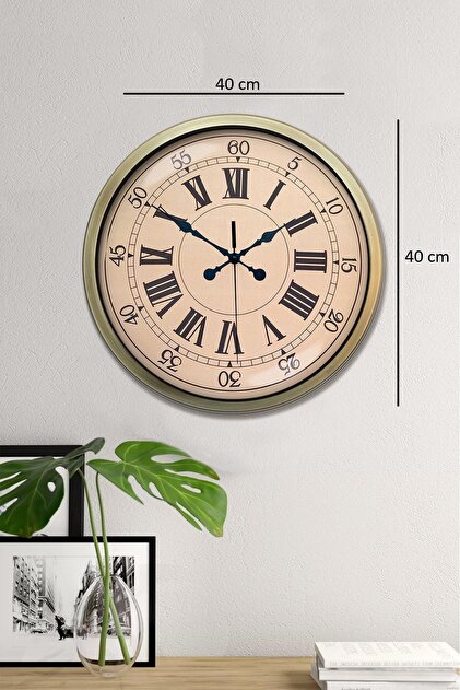 INURA GLOBAL Zentime Nostalji Stil 40 Cm Metal Eskitme Duvar Saati