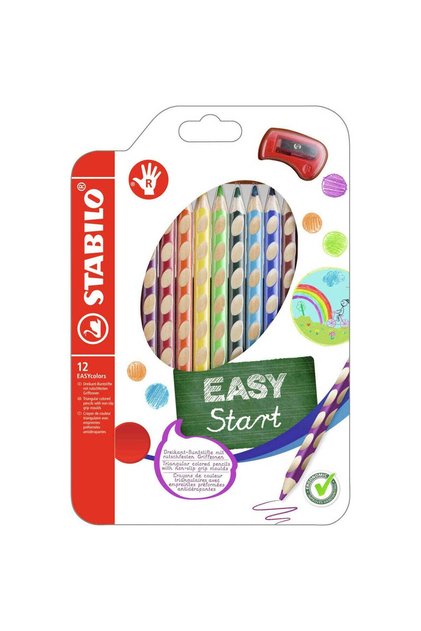Creioane colorate EASYcolors, pentru dreptaci, 6 culori / set
