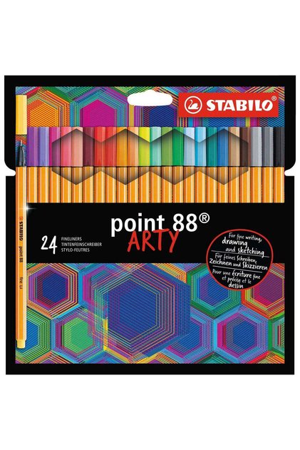 Set Fineliner Stabilo Point 88 Arty, 0.4 mm, 24 culori