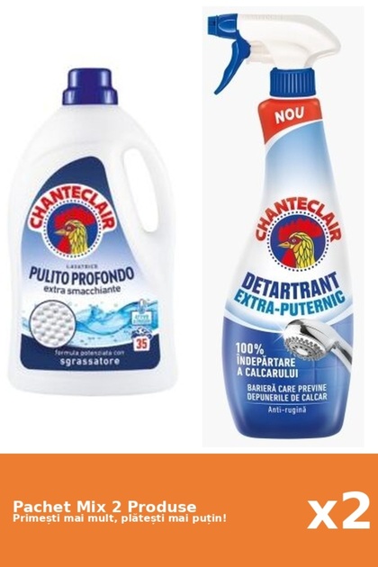 Set 2 Mix Chanteclair: 1 Detergent (Clasic), 1 Anticalcar (Puternic)