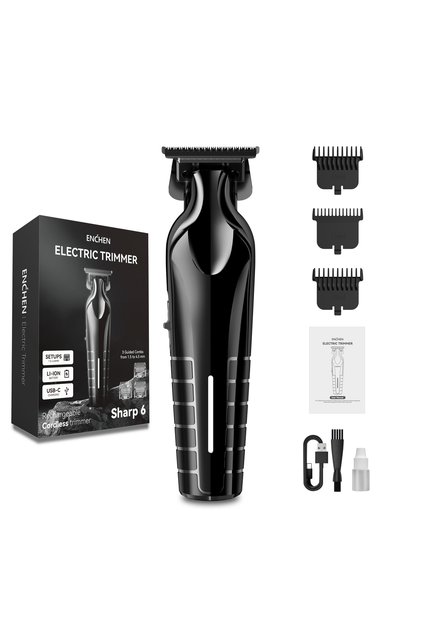 Sharp 6 Hair Beard Trimmer for Men Zero Gapped T Blade Cordless Rechargeable Clipper