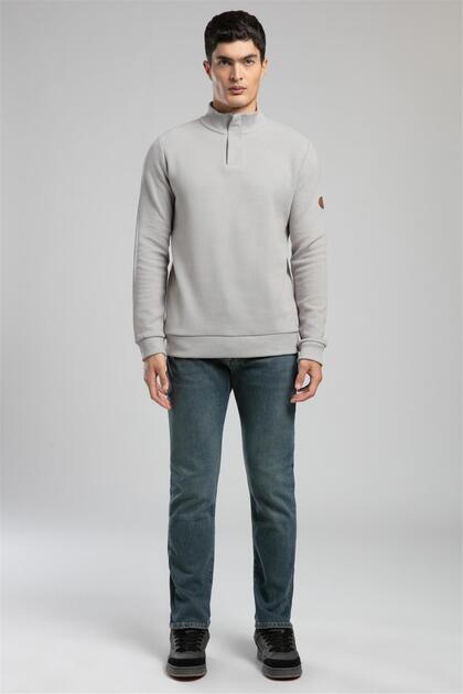 Luke men's Mock Neck sweatshirt beige
