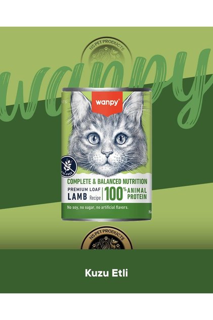 Tahılsız %100 Gerçek Et Kuzulu Ezme Kedi Konserve Maması 375 gr