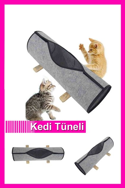 Kedi Tüneli Evcil Hayvan Oyuncağı Ponpon Toplu Oyuncak Yavru Yetişkin Kedi Oyun Evi Tünel