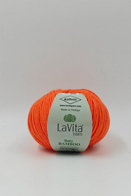 Baby Bamboo Hand Knitting Yarn 50% Bamboo 50% Acrylic 50Gr (2327 Orange)