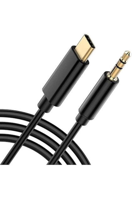 Cablu auxiliar USB-C la jack 3,5 mm pentru iPhone seriile 15, 16, 17, 1 m, negru , 1 metru