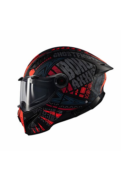 Axxis Ghostfighter SV Boho C3 Kırmızı Motosiklet Çene Açılır Kask