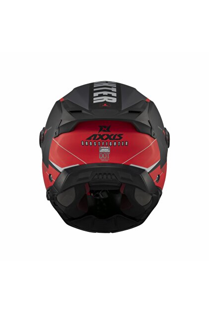 Axxis Ghostfighter SV Maniac B5 Black Red Motosiklet Çene Açılır