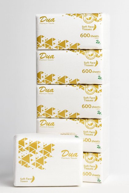 Zpack-Dua soft face tissue 600 sheets, 5 Packets , Premium quality
