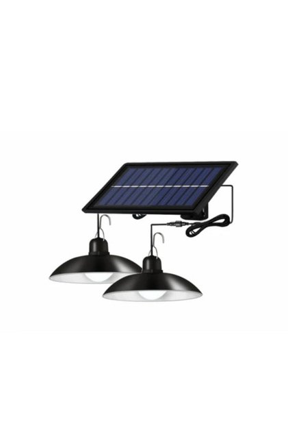 Set panouri solare cu 2 becuri LED și lampă de perete, telecomandă, 50W