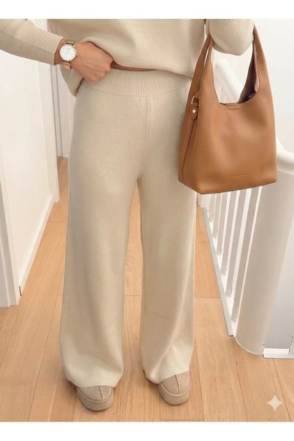 Women's Winter Comfortable Fit Elastic Waist Knitwear Trousers