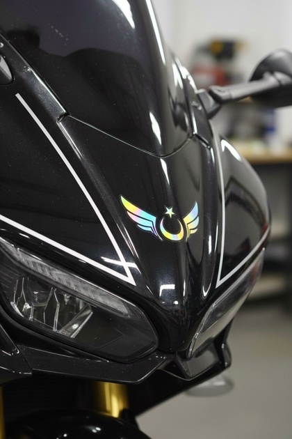 Winged Turkish Flag Motor Sticker Auto Sticker 10X5 cm
