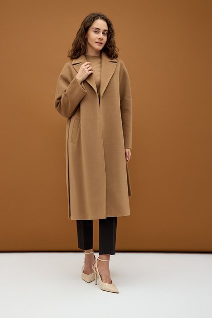Oversize Taba Uzun Kaşe Kaban