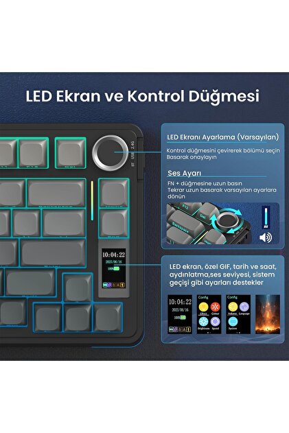 Aula S75 Pro Mekanik RGB TKL Seiya Switch Kablosuz Makrolu Hot