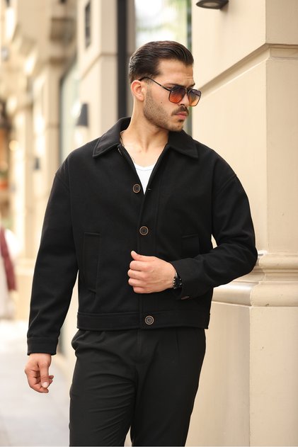 Oversize Rahat Mevsimlik Kaşe Ceket