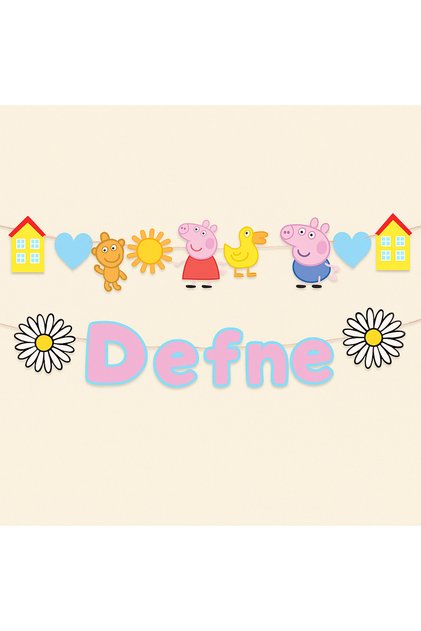 PEPPA PIG Temalı Doğum Günü Kişiye Özel Banner