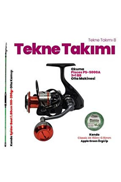 Okuma SeaHorse Crazy Fish 165 cm Kamış - Pisces 5000 Tekne seti 6