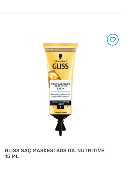 SAÇ MASKESİ SOS OİL NUTRITIVE 15 ML