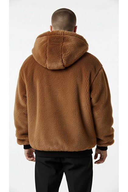 Plus Scorpion Oversize Erkek Çift Taraflı Kürklü Mont – Kapüşonlu