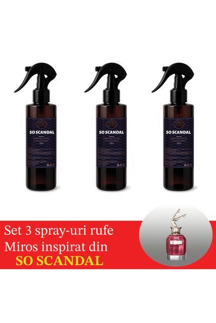 Set 3 x Spray de Rufe Zanira, 200 ml, Miros Inspirat din So Scandal