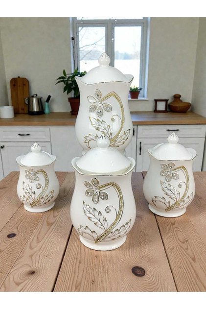 Porcelain spice jars, set of 4 pieces
