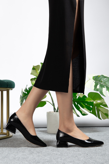 ZSHOES Kadın Kırışık Rugan Desenli (İthal Malzeme) Hafif Topuklu