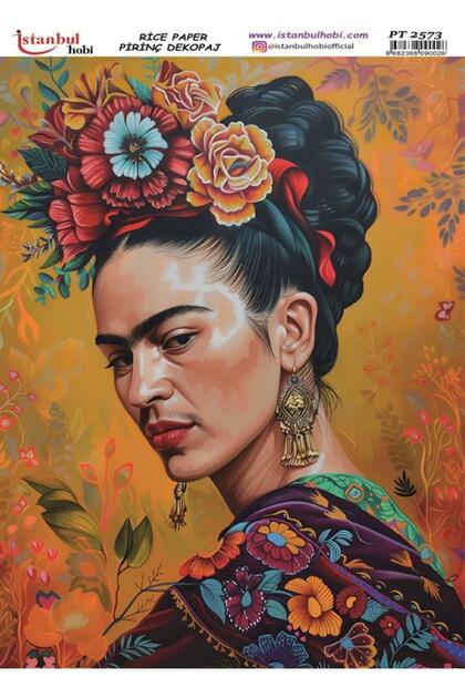 Brass Decoupage Paper 30X42Cm Pt-2573 Frida Kahlo