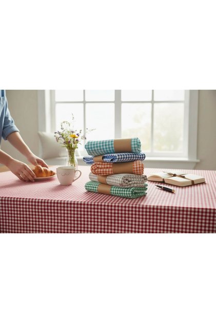 170X170 cm Plaid Tablecloth 6 Colors – Multi-Purpose Table Cover for Dining and Picnic