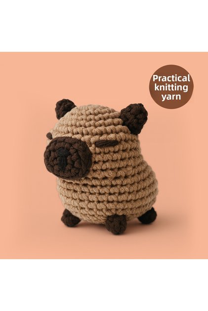 Capybara Crochet Kit for Beginners with Video Amigurumi Knitting Toy Set - Practical Knitting Yarn