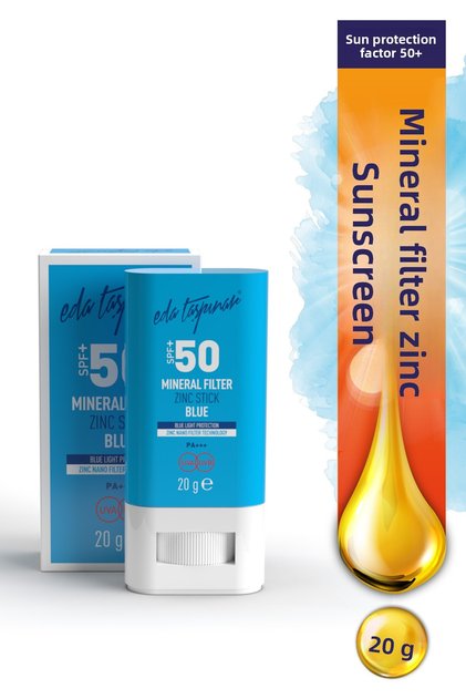 Mineral Filtered Sunscreen Zinc Stick (Blue) Spf 50+ – High Protection & Sensitive Skin