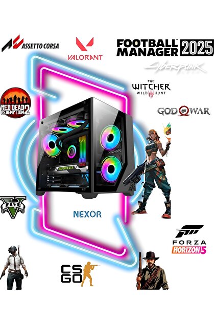 高性能ゲーミングPC RYZEN5 5500 RX6600XT PC ABİ NEXOR GAMİNG PC / OYUNCU BİLGİSAYARI / RYZEN 5 5500 / RX