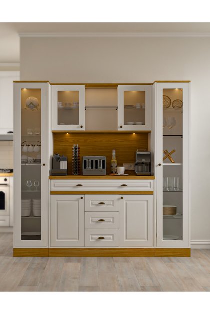 Mikel Masalı Kahve Köşesi Led Aydınlatmalı %100 Mdf Ücretsiz Montaj 200*45*200