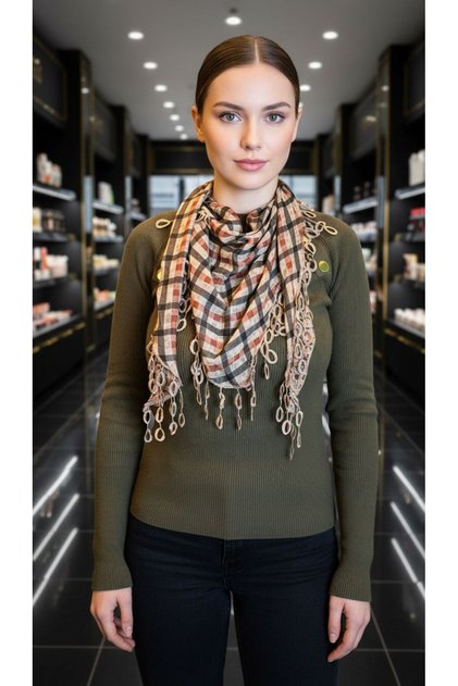 Double Sided Patterned Tassel Women's Scarf Shawl 155X55 cm