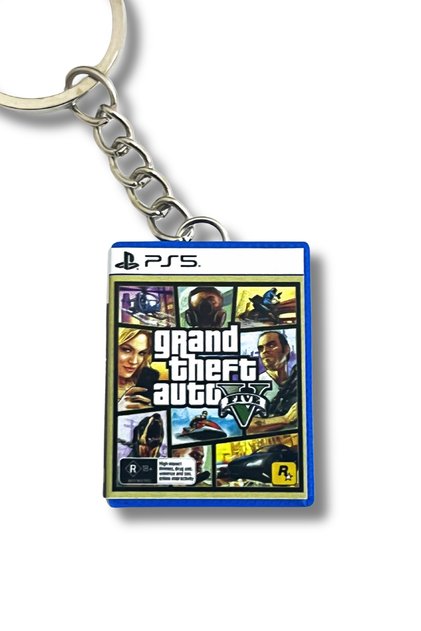 Gta 5 Grand Theft Auto V Miniature Ps5 Game Box Keychain