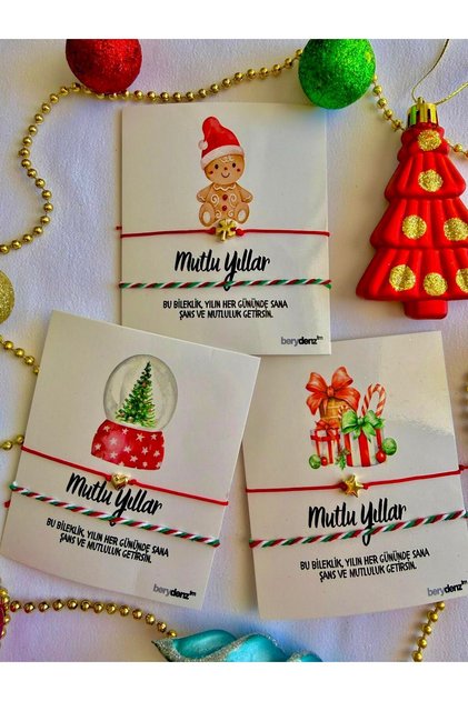Set of 3 New Year's Lucky Bracelets (with Card/Paper Bag)