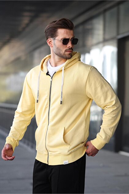 Madmext Sarı Fermuarlı Kapüşonlu Sweatshirt 6161 - Fiyatı, Yorumları
