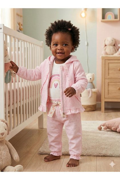 Girl baby zipper jacket and pants set (9-12-18 months)
