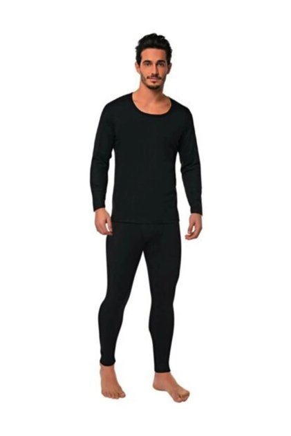 Men's Black Thermal Rose Red Thermo Cool Long Sleeve Suit