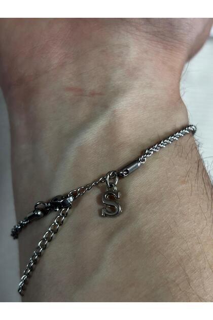 Steel Unisex Auger S Letter Bracelet