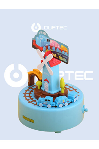 Ouptec Dönen Arabalı Kurmalı Mini Müzik Kutusu Değirmenli Kasaba