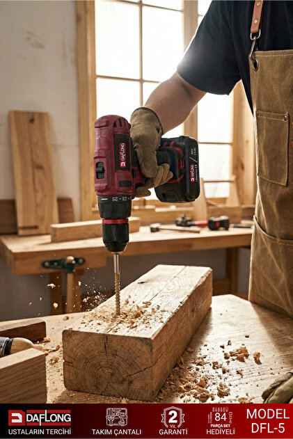 Daflong PRO BAKIR SARGILI 21V 84 PARÇA ÇEİLK MANDREN ÇİFT AKÜLÜ