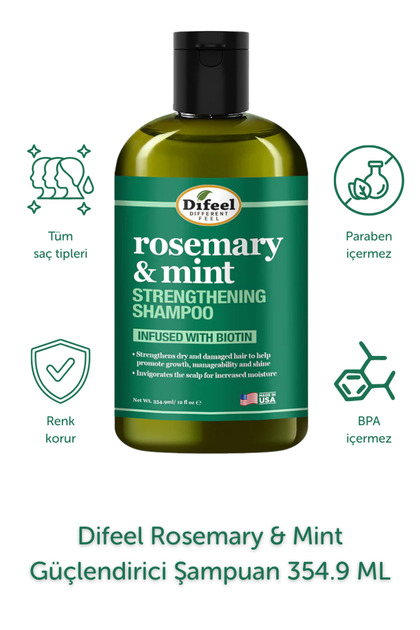 Difeel Rosemary & Mint Güçlendirici Şampuan 354.9ML - Fiyatı