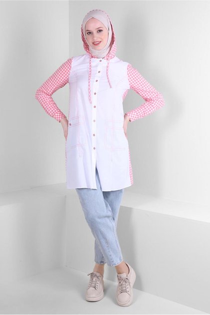 POTTYCARE PATTERNED HOODED BUTTONED TUNIC 43678