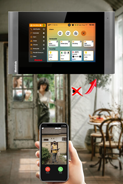 Multitek Akıllı Diyafon 7” –DT8 Kablo Analog görüntülü diyafonu IP
