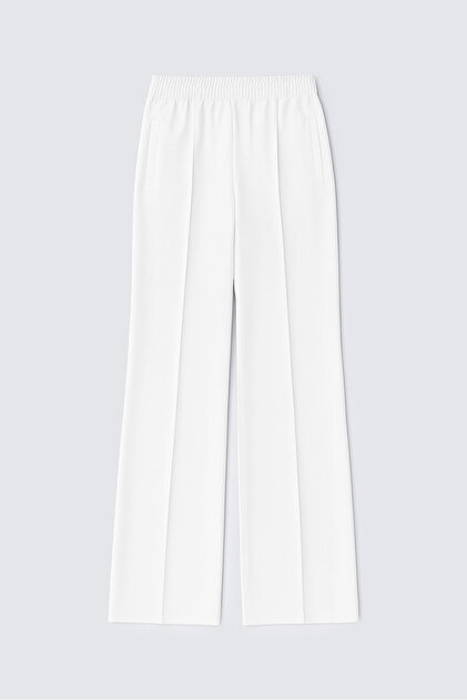 Ribbed Pants with Elastic Waist