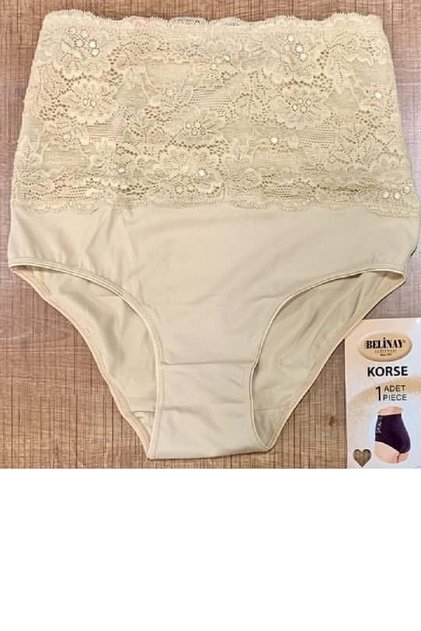 0245 Women's Lace High Waist Corset Panties Skin L